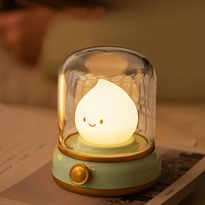  Night light with a soothing green base, featuring a gentle LED glow perfect for relaxation, available at BlissfulGlow.