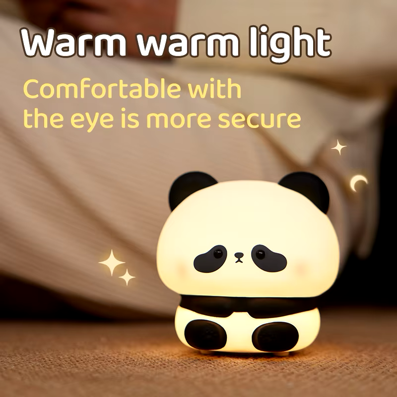 Warm soft lighting panda night light, safe for the eyes, ideal for children’s bedrooms or nurseries. Available at BlissfulGlow.