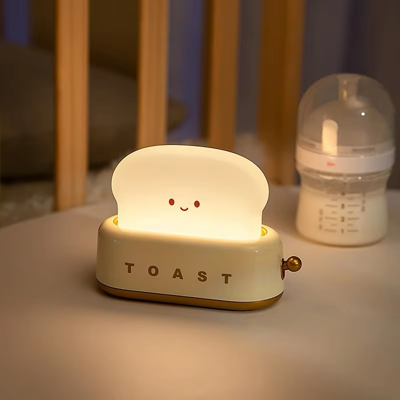 Chic beige toast night light, a subtle yet elegant choice for cozy lighting. Available at BlissfulGlow.